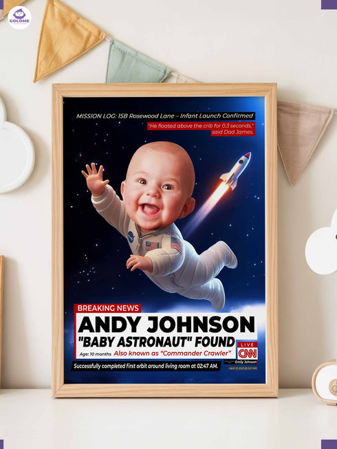 Custom Baby Astronaut Poster – Personalized Space Explorer Wall Art